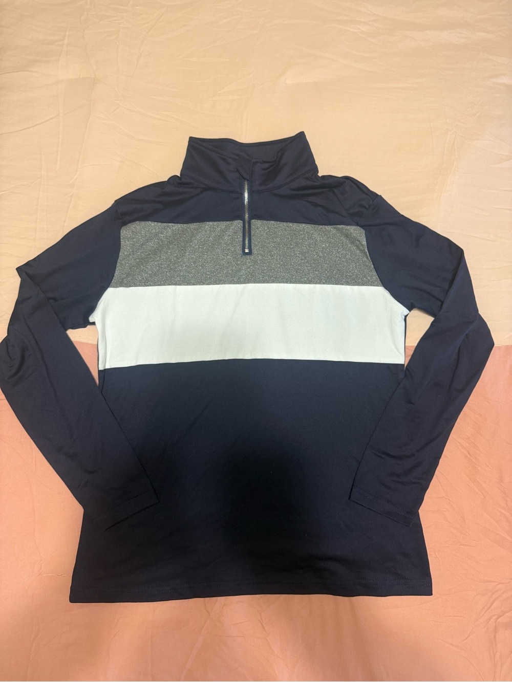 (NWOT)Kids/Youth (Size 15Y)  Colorblock Quarter-Zip Pullover Sweater